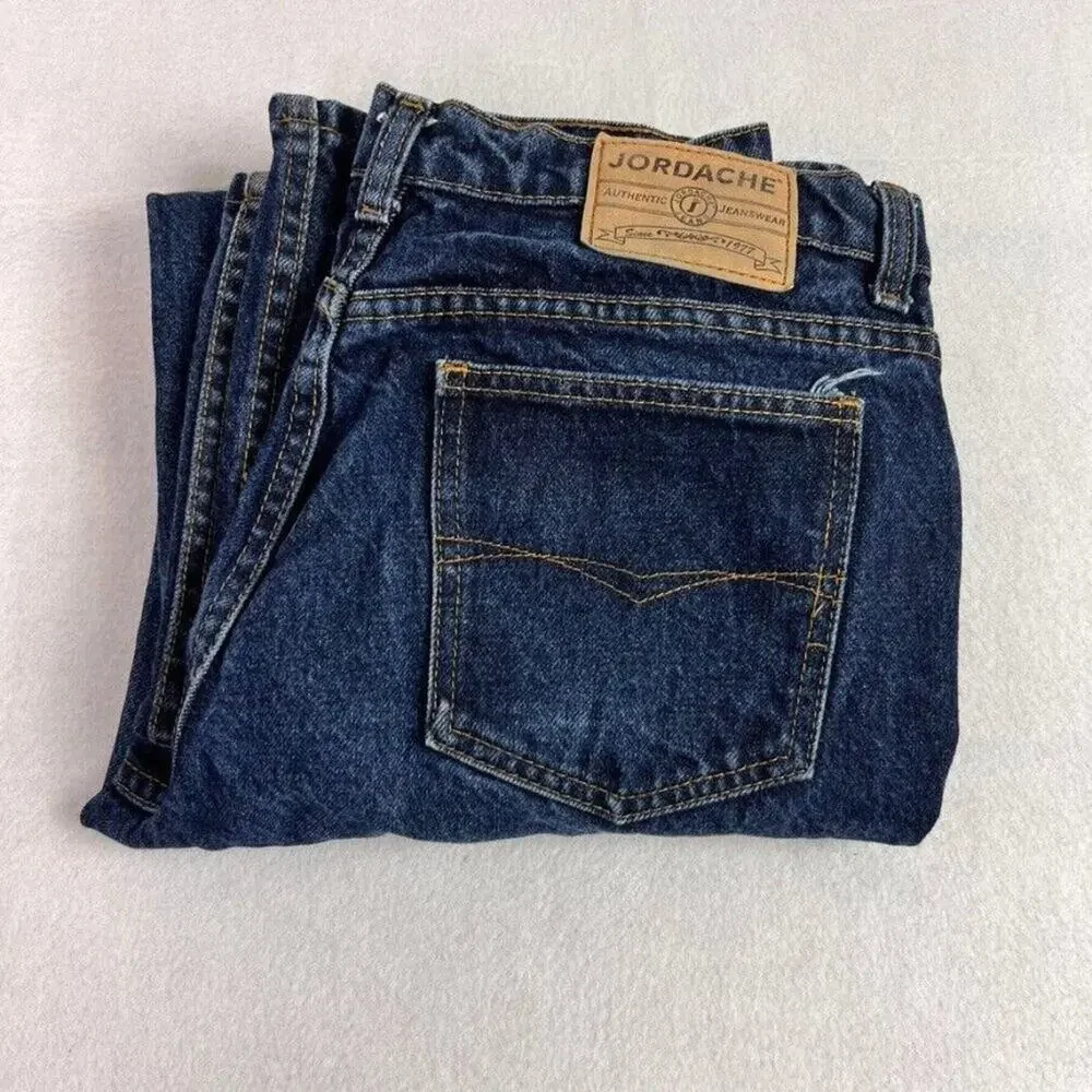 Jordache Jeans Womens 15/16 Blue Mid Rise Dark Wash Bootcut Leg Cowgirl Cowboy